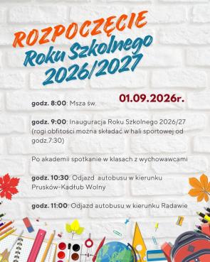 Rozpoczęcie roku szkolnego 2026/27 - Ważne informacje