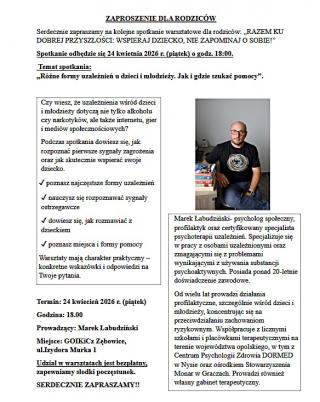 Warsztaty dla Rodziców - 24 kwietnia 2026r.